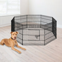 24" 8 Panel Pet Dog Playpen Puppy Exercise Cage Enclosure Fence Play Pen Kings Warehouse 