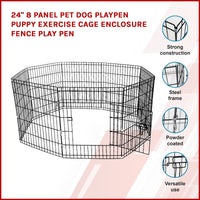 24" 8 Panel Pet Dog Playpen Puppy Exercise Cage Enclosure Fence Play Pen Kings Warehouse 