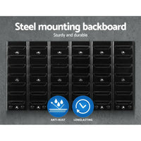 24 Bin Wall Mounted Rack Storage Tools Steel Board Organiser Work Bench Garage Kings Warehouse 