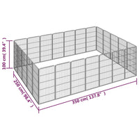 24-Panel Dog Playpen Black 50x100 cm Powder-coated Steel Kings Warehouse 