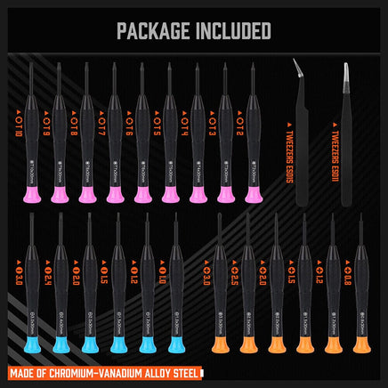 24-Piece Magnetic Precision Screwdriver Set - Small Screwdrivers for Eyeglasses, Phones, Watches Electronics Repair Kings Warehouse 