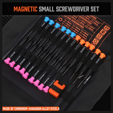 24-Piece Magnetic Precision Screwdriver Set - Small Screwdrivers for Eyeglasses, Phones, Watches Electronics Repair Kings Warehouse 