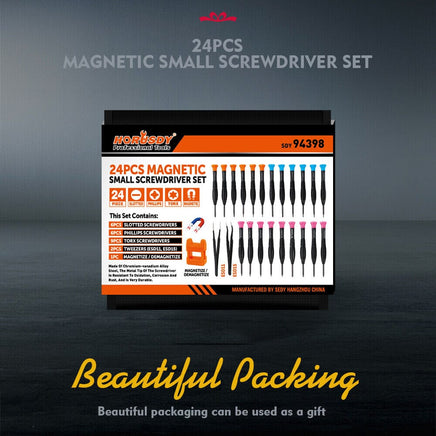 24-Piece Magnetic Precision Screwdriver Set - Small Screwdrivers for Eyeglasses, Phones, Watches Electronics Repair Kings Warehouse 