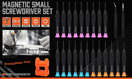 24-Piece Magnetic Precision Screwdriver Set - Small Screwdrivers for Eyeglasses, Phones, Watches Electronics Repair Kings Warehouse 