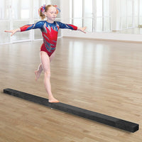 2.4m (8FT) Gymnastics Folding Balance Beam Black Synthetic Suede Kings Warehouse 