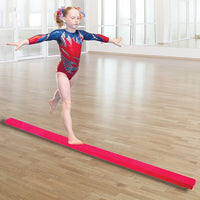 2.4m (8FT) Gymnastics Folding Balance Beam Pink Synthetic Suede Kings Warehouse 