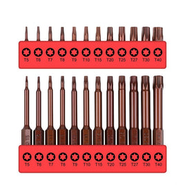 24Pc Torx Bit Set Star Head Screwdriver Bit Long Security Temper Proof T5-T40 Kings Warehouse