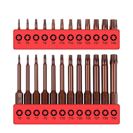 24Pc Torx Bit Set Star Head Screwdriver Bit Long Security Temper Proof T5-T40 Kings Warehouse 