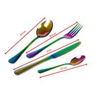 24pcs Stainless Steel Cutlery Set Rainbow Fork Knife Spoon Family Tea Cafe Dinner Home & Garden Kings Warehouse 