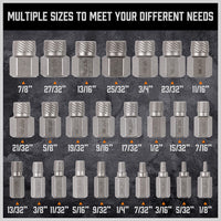 25Pc Screw Extractor Set Multi-Spline Easy Out Broken Bolt Remover Tool Hex Head Kings Warehouse 