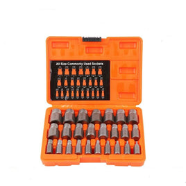 25Pc Screw Extractor Set Multi-Spline Easy Out Broken Bolt Remover Tool Hex Head Kings Warehouse
