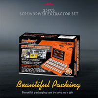 25Pc Screw Extractor Set Multi-Spline Easy Out Broken Bolt Remover Tool Hex Head Kings Warehouse 