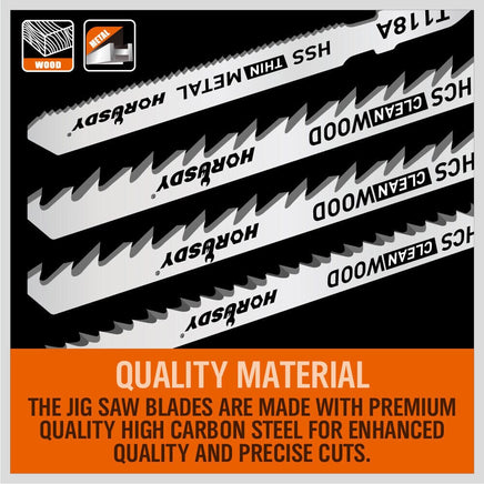 25Pc T-shank Jig Saw Blades Set For Wood Plastic Metal Sheet Cutting BIM HSS HCS Kings Warehouse 