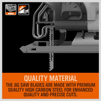 25Pc T-shank Jig Saw Blades Set For Wood Plastic Metal Sheet Cutting BIM HSS HCS Kings Warehouse 