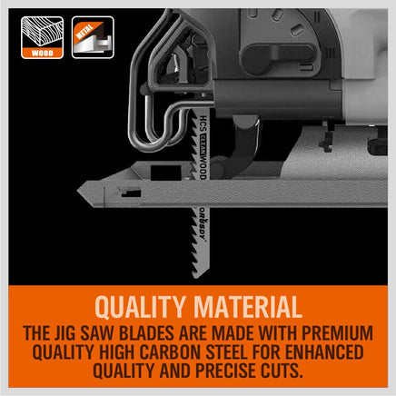25Pc T-shank Jig Saw Blades Set For Wood Plastic Metal Sheet Cutting BIM HSS HCS Kings Warehouse 