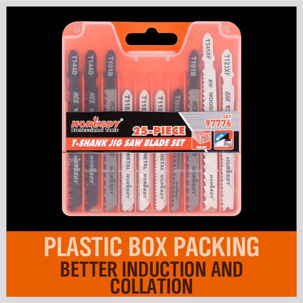 25Pc T-shank Jig Saw Blades Set For Wood Plastic Metal Sheet Cutting BIM HSS HCS Kings Warehouse 