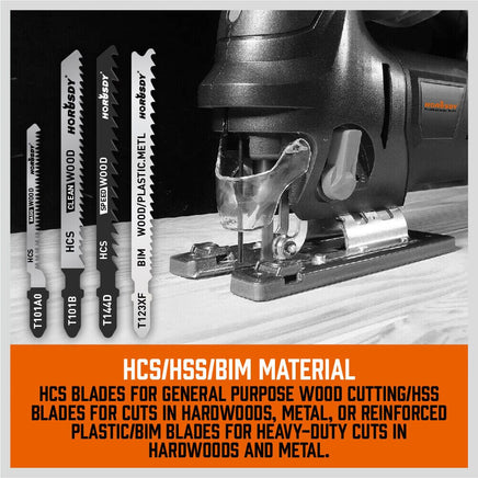 25Pc T-shank Jig Saw Blades Set For Wood Plastic Metal Sheet Cutting BIM HSS HCS Kings Warehouse 
