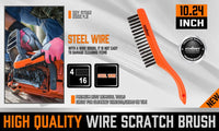 260mm Stanless Brush Anti-Slip Handle Scratch Paint Cleaning Rust Remove New Kings Warehouse 