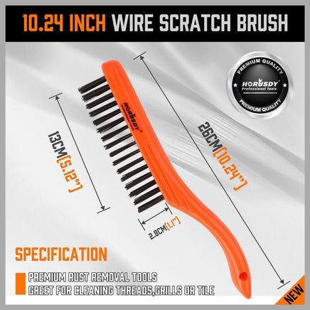 260mm Stanless Brush Anti-Slip Handle Scratch Paint Cleaning Rust Remove New Kings Warehouse 