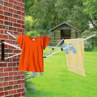 26m 5 Arm Wall Hang Mountable Clothes Airer Dryer Washing Line Bathroom Kitchen Kings Warehouse 