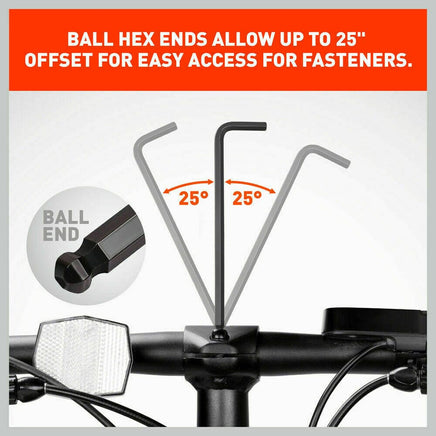 26Pc Allen Wrench Set Ball End Long Arm Hex Key Metric & Imperial With Holders Kings Warehouse 