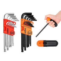 26Pc Allen Wrench Set Ball End Long Arm Hex Key Metric & Imperial With Holders Kings Warehouse 