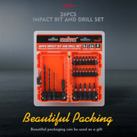 26Pc Impact Screwdriver Bit Set Magnetic Drill Bit Holder Quick Release Drilling Kings Warehouse 