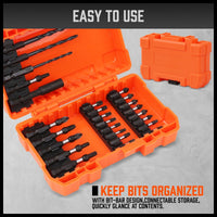 26Pc Impact Screwdriver Bit Set Magnetic Drill Bit Holder Quick Release Drilling Kings Warehouse 