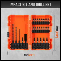 26Pc Impact Screwdriver Bit Set Magnetic Drill Bit Holder Quick Release Drilling Kings Warehouse 