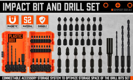 26Pc Impact Screwdriver Bit Set Magnetic Drill Bit Holder Quick Release Drilling Kings Warehouse 