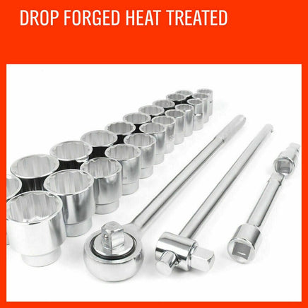 27Pc Heavy Duty Socket Wrench Set 3/4" Drive Metric & Imperial Extension Case Kings Warehouse 
