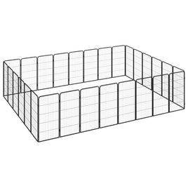 28-Panel Dog Playpen Black 50x100 cm Powder-coated Steel Kings Warehouse 