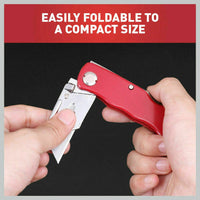 2Pc Folding Utility Knife Aluminium Handle & 10 Spare Stanley Blades Craft New Kings Warehouse 