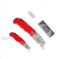 2Pc Folding Utility Knife Aluminium Handle & 10 Spare Stanley Blades Craft New Kings Warehouse 