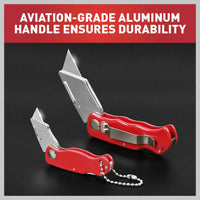 2Pc Folding Utility Knife Aluminium Handle & 10 Spare Stanley Blades Craft New Kings Warehouse 