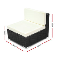 2PC Gardeon Outdoor Furniture Sofa Set Wicker Rattan Garden Lounge Chair Setting Furniture > Outdoor Kings Warehouse 