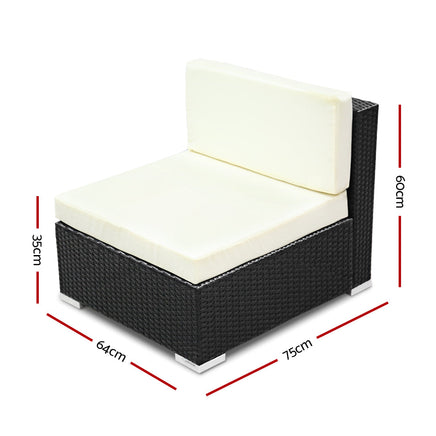 2PC Gardeon Outdoor Furniture Sofa Set Wicker Rattan Garden Lounge Chair Setting Furniture > Outdoor Kings Warehouse 