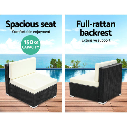2PC Gardeon Outdoor Furniture Sofa Set Wicker Rattan Garden Lounge Chair Setting Furniture > Outdoor Kings Warehouse 