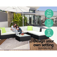 2PC Gardeon Outdoor Furniture Sofa Set Wicker Rattan Garden Lounge Chair Setting Furniture > Outdoor Kings Warehouse 