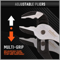 2Pc Groove Joint Pliers 8 & 10-inch Multi Grip Non-Slip Heavy Duty Pipe Wrench Kings Warehouse 