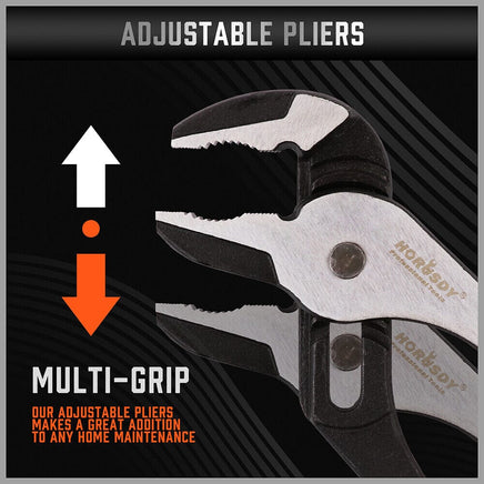 2Pc Groove Joint Pliers 8 & 10-inch Multi Grip Non-Slip Heavy Duty Pipe Wrench Kings Warehouse 