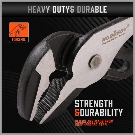 2Pc Groove Joint Pliers 8 & 10-inch Multi Grip Non-Slip Heavy Duty Pipe Wrench Kings Warehouse 