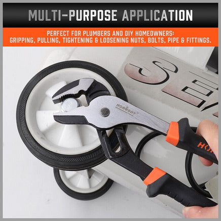 2Pc Groove Joint Pliers 8 & 10-inch Multi Grip Non-Slip Heavy Duty Pipe Wrench Kings Warehouse 