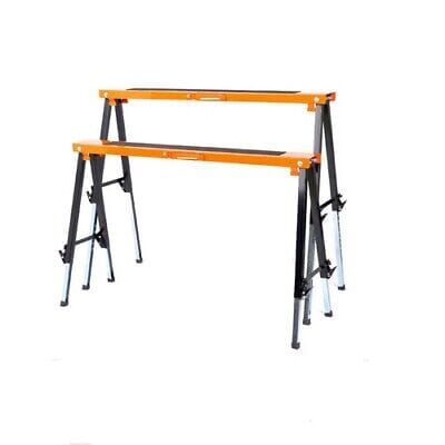 2Pc Mastercraft Sawhorse Metal Folding Non-slip Surface Saw Horse 120KG Capacity Kings Warehouse 