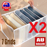2PCS 7 Grids Mesh Foldable Clothes Storage Jeans Pants Organizer Clothes Organizer 36X25X20CM Click Frenzy: The Main Event Kings Warehouse 