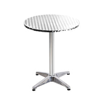 2pcs Outdoor Bar Table Furniture Adjustable Aluminium Cafe Table Round Kings Warehouse 