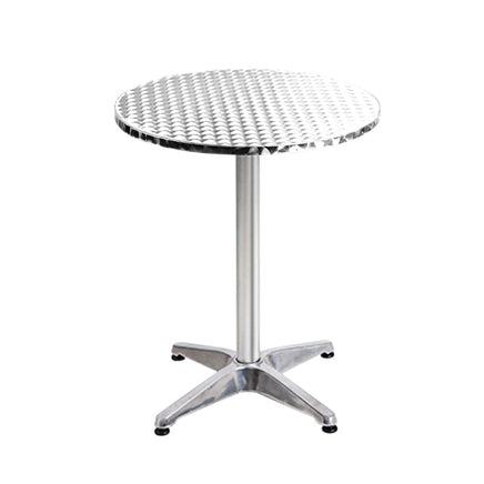 2pcs Outdoor Bar Table Furniture Adjustable Aluminium Cafe Table Round Kings Warehouse 