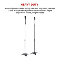 2pcs Speaker Stands Stand Rear Surround Sound Satellite Speakers Adjustable Kings Warehouse 