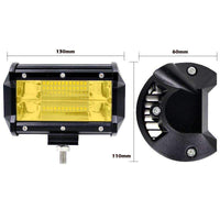 2x 5inch Flood LED Light Bar Offroad Boat Work Driving Fog Lamp Truck Yellow Kings Warehouse 