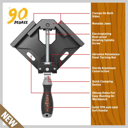 2x 90° Quick Right Angle Clamps Corner Clamps Vise Wood-working Welding Holder Kings Warehouse 